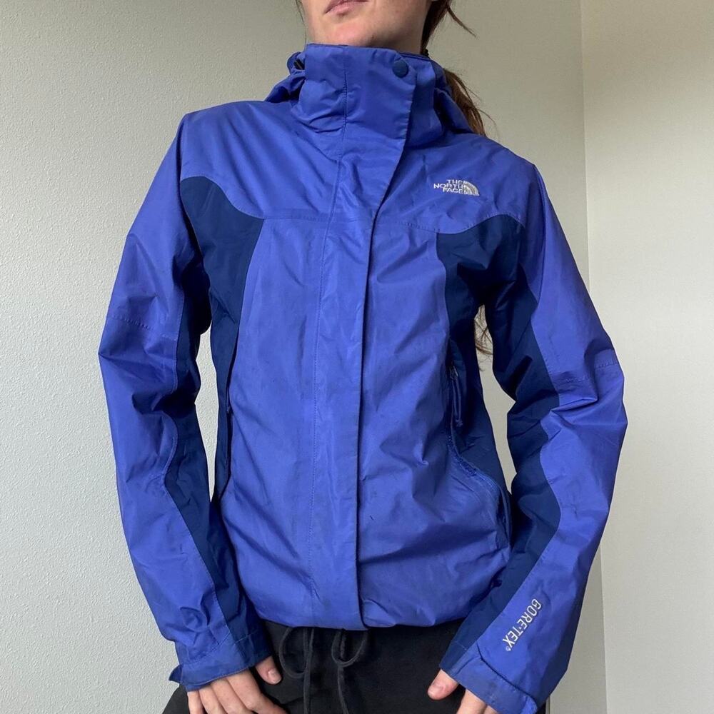 The north face blue goretex shell jacket